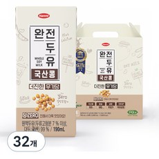 한미 완전두유 더진한 국산콩 무가당, 190ml, 32개