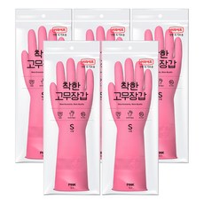 롯데이라이프 착한 고무장갑, 핑크, 소(S), 5세트