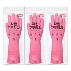 롯데이라이프 착한 고무장갑, 핑크, 소(S), 3세트