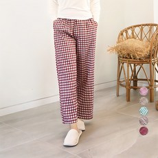 테라우드 여성용 면 9부 주머니 잠옷 바지