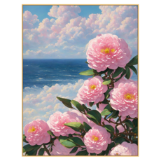 創彩 鑽石畫組 ZSD3499, 粉色花朵, 1組