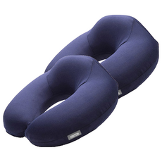 KINTON 旅行用U型透氣記憶棉頸枕 2入組, 海軍藍, 2個