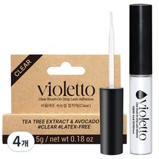 VIOLETTO 茶樹酪梨睫毛黏著劑 5g, 透明, 4個