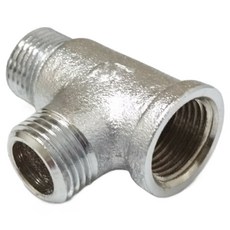 新多多小舖 PT三通(有通) 2個一組 四分內牙接頭, 銀色