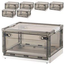 三開茶色收納箱, 中(47 x 35 x 23.5cm), 白色, 6個