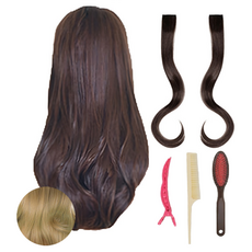 가발나라 여자 레이어드 롤링펌 U자형 오픈반가발 + 엑스트라피스 2p + 가발빗 + 꼬리빗 + 악어핀, 아이스블론드, 1개