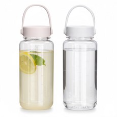 mir HEXA Tritan 手提水瓶 2件組, 1套, 白色 + 薰衣草紫, 900ml