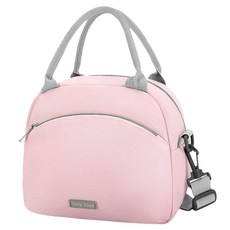 肩背保溫保冷午餐盒便當袋, 粉紅色, 1個