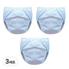 조이멀티 아동용 펀칭 단색파스텔 배변훈련팬티, 블루, 3세트