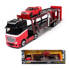 Maisto Transporter 汽車載運車 梅賽德斯-賓士 Actros 運輸車 壓鑄模型 1:64, 紅色, 1個