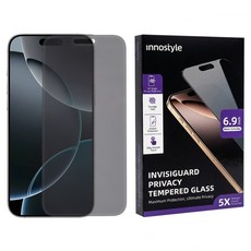 Innostyle Invisi系列 手機 鋼化玻璃 螢幕保護貼 iPhone 16 Pro Max 9H 6.9吋 防偷窺 防指紋 抗震 黑色 1個