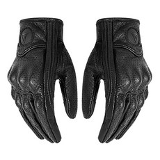 Motowolf 專業羊皮經典自行車手套 A型網布款, 黑色