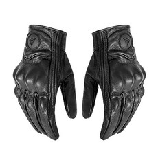 Motowolf 專業羊皮經典自行車手套 A型一般款, 黑色