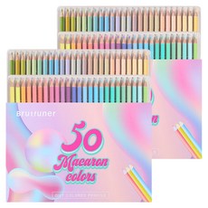 Brutfuner 馬卡龍粉彩油性彩色鉛筆, 50 種顏色, 2個