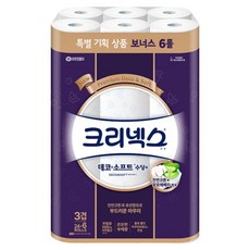 크리넥스 3겹 데코 앤 소프트 수딩 플러스 천연펄프 고급롤화장지, 25m, 30개입, 1개