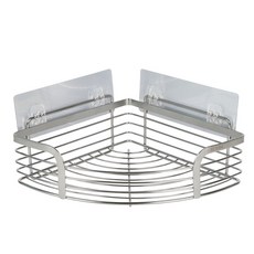 MD global 黏壁式不鏽鋼浴室轉角置物架, 單色