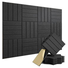 Delirium 家用 電影院 工作室 玄關門 隔音 吸音材 黏貼式 300 x 300 x 9 mm, 黑色, 12個