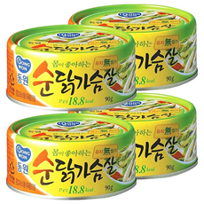 동원 순닭가슴살 통조림, 90g, 4개