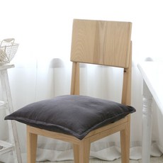 DECOTONIK 純亞麻綁帶坐墊套, 炭灰色