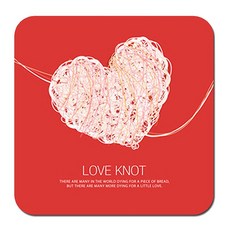 렉스데코 사랑매듭 레드 컵받침, 1개