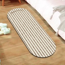 Beyond Living 復古感可水洗珪藻土腳踏墊, 條紋圓角查爾斯棕