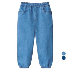 unifriend 兒童彈性丹寧九分束口褲