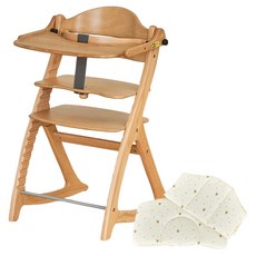 야마토야 스쿠스쿠GL 유아 트레이 + 쿠션 세트 고객직접설치, 내츄럴(트레이), 플라워(쿠션)