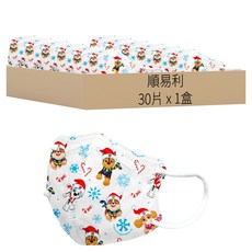 順易利 兒童3D立體醫用口罩 未滅菌, 汪汪隊 雪花, 30片, 1盒
