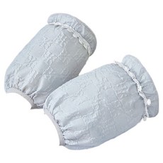 Sunday 廚房用 美術用 俏皮防水袖套 2入, 壓花蕾絲藍色