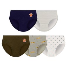 mrkids 男童用 Camper 無螢光 純棉 學生 三角內褲 5件組
