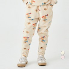 Lolly Tree 童款滑板小熊印花刷毛長褲