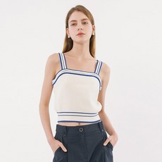 OLIVE DES OLIVE 女款撞色亮點無袖針織修身背心上衣