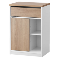 IRIS OHYAMA 愛麗思歐雅瑪 木質五格床邊收納櫃 附腳輪 WSC-468 1584g, 暖白色/淺原木色