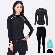 aquatica 女性用拉鍊式防磨衣 AQAWJP23004 + 水上運動緊身褲 AQA-WL + 彈性泳帽套組