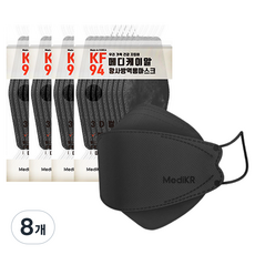 메디케이알 데일리스타일헬스황사방역마스크 성인용 KF94, 25개입, 8개, 멜랑블랙