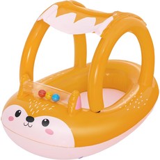 Bestway 小狐狸遮陽嬰兒泳船, 黃色, 1個