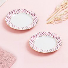 임페리얼포슬린 넷블루스 튤립 접시 18cm, 2개, 단품, 혼합색상