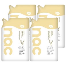 nac nac 酵素奶瓶蔬果洗潔慕斯 補充包, 4包, 600ml