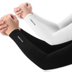 Prime Stone 冰涼無縫涼感袖套, 白色 + 黑色