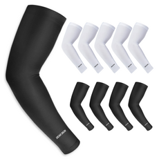 Dear Skin 防曬無縫涼感袖套, 10套, 白色, 黑色