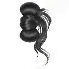 Paperments Gwyneths 自然丸子頭髮夾髮片 單一尺寸 14cm 12975, 自然黑, 1個