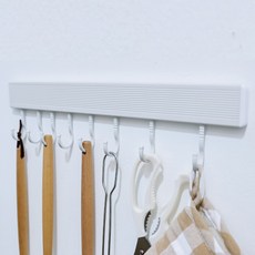 Unitree移動式廚房掛勾掛架 附著型 8掛勾, 1個, 白色