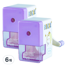 마켓감성 미니 연필깍이, 퍼플, 6개