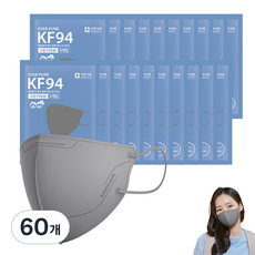 리벤스 에버퓨어 새부리형 황사방역 마스크 소형 KF94, 5개입, 60개, 그레이
