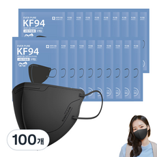 리벤스 에버퓨어 새부리형 황사방역 마스크 소형 KF94, 5개입, 100개, 블랙