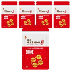 Tsuie 日濢 綜合維生素B群+鋅, 添加花蓮四號山苦瓜, 男女適用, 綜合營養, 30顆, 5包