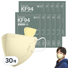 에버퓨어 새부리형 황사방역마스크 대형 KF94, 5개입, 30개, 베이지