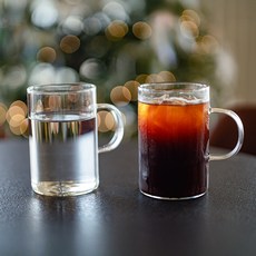 야무진 다용도 내열유리 카페 머그컵 500ml, 투명, 2개