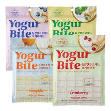 원더푸드 반려동물 요거 바이트 동결건조간식 4종 세트, 혼합맛(브로콜리/호박/블루베리/크랜베리), 160g, 1세트