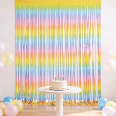 파티쇼 파티장식 은박 수술커튼 2p, 마카롱, 1개